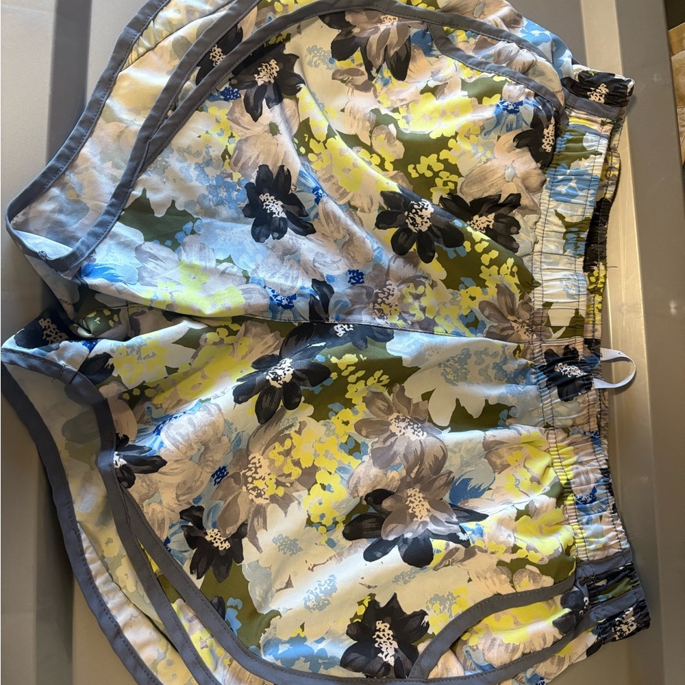 Floral Patterned Athletic Shorts